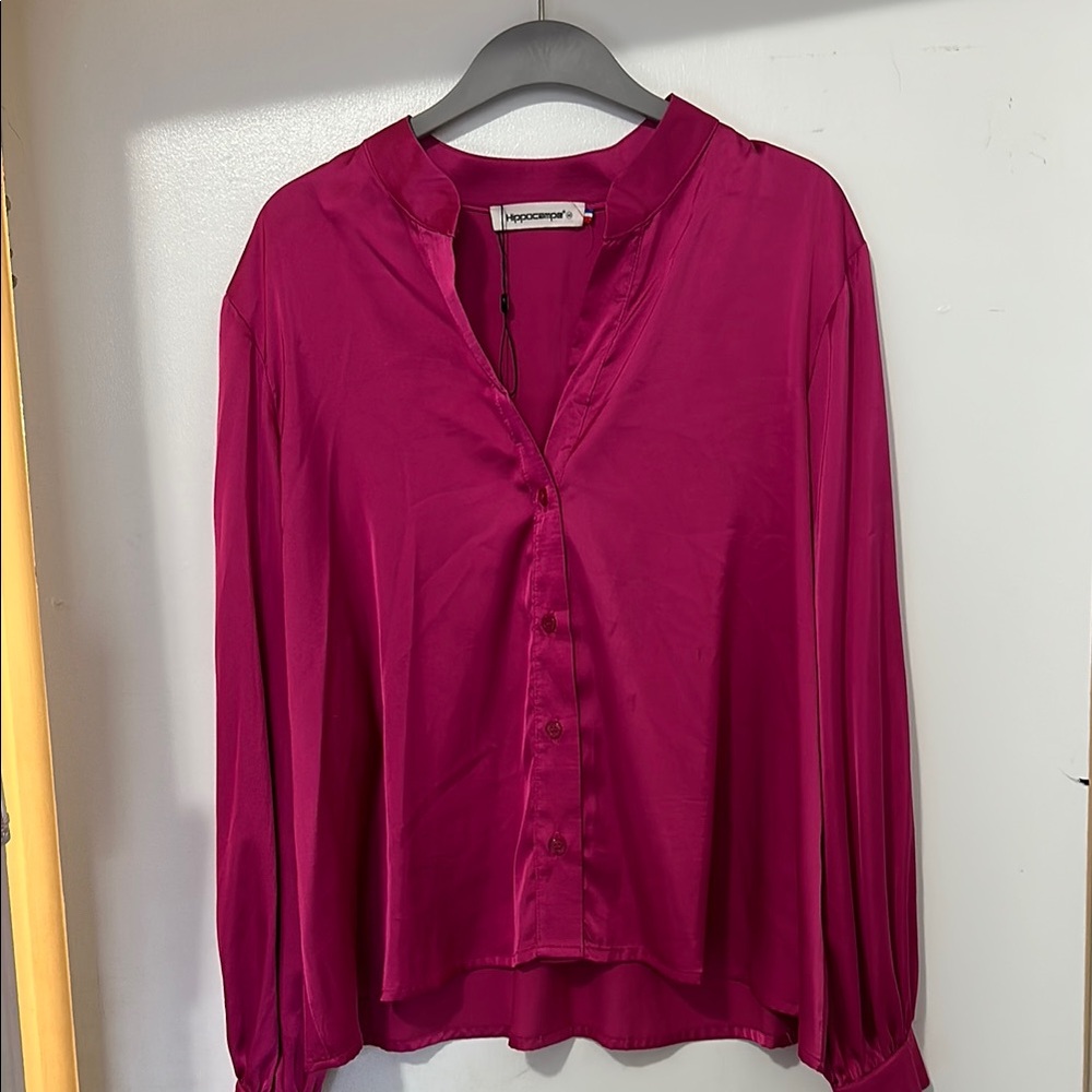 INC International Concepts Pink Long Sleeve Blouse